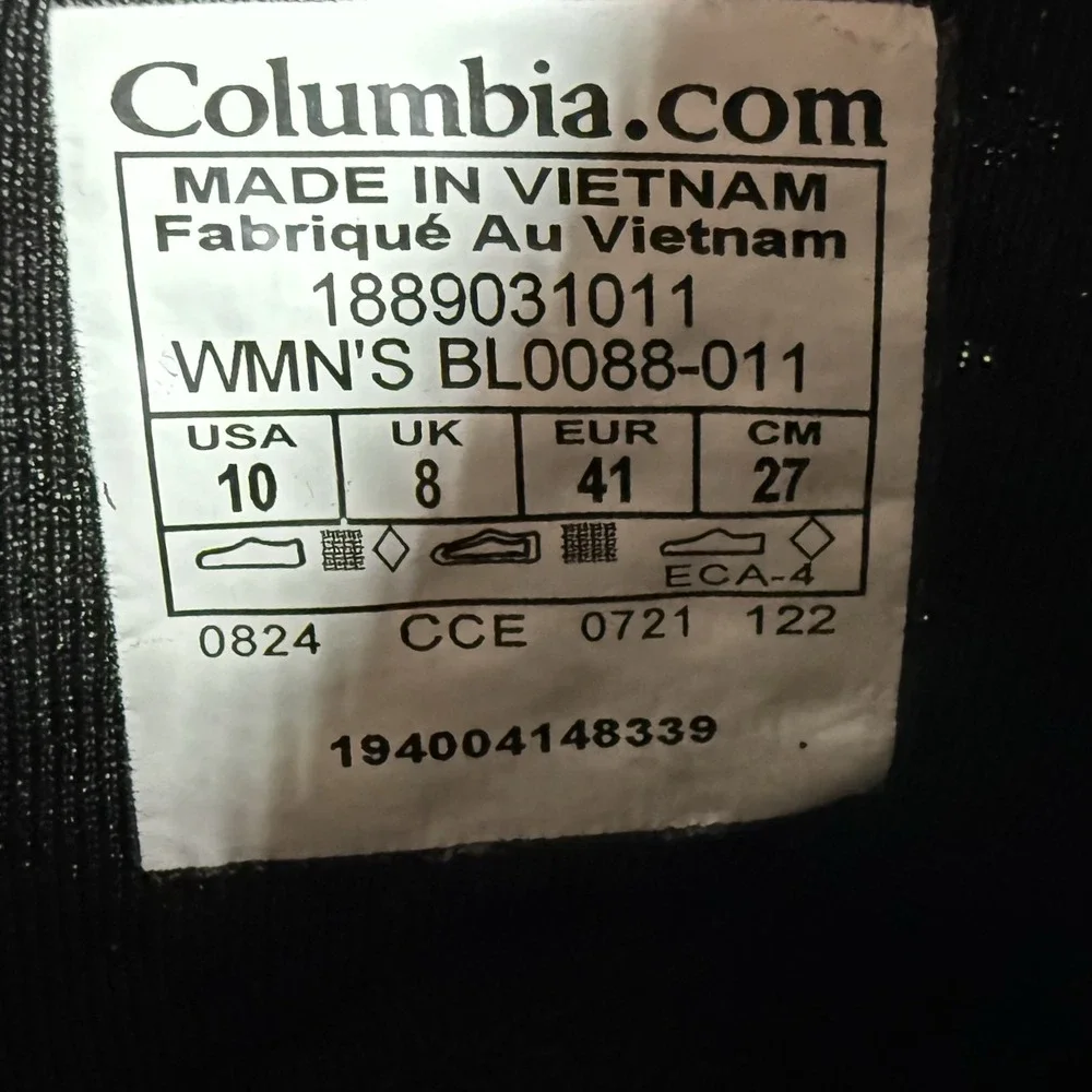 Columbia Vitesse Shoes Women's 10 Black Slip On Hiking Trail Outdoor BL0088-011